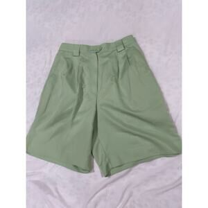 Vintage Tail Pastel Green High Waisted Pleated 80s/90s Shorts